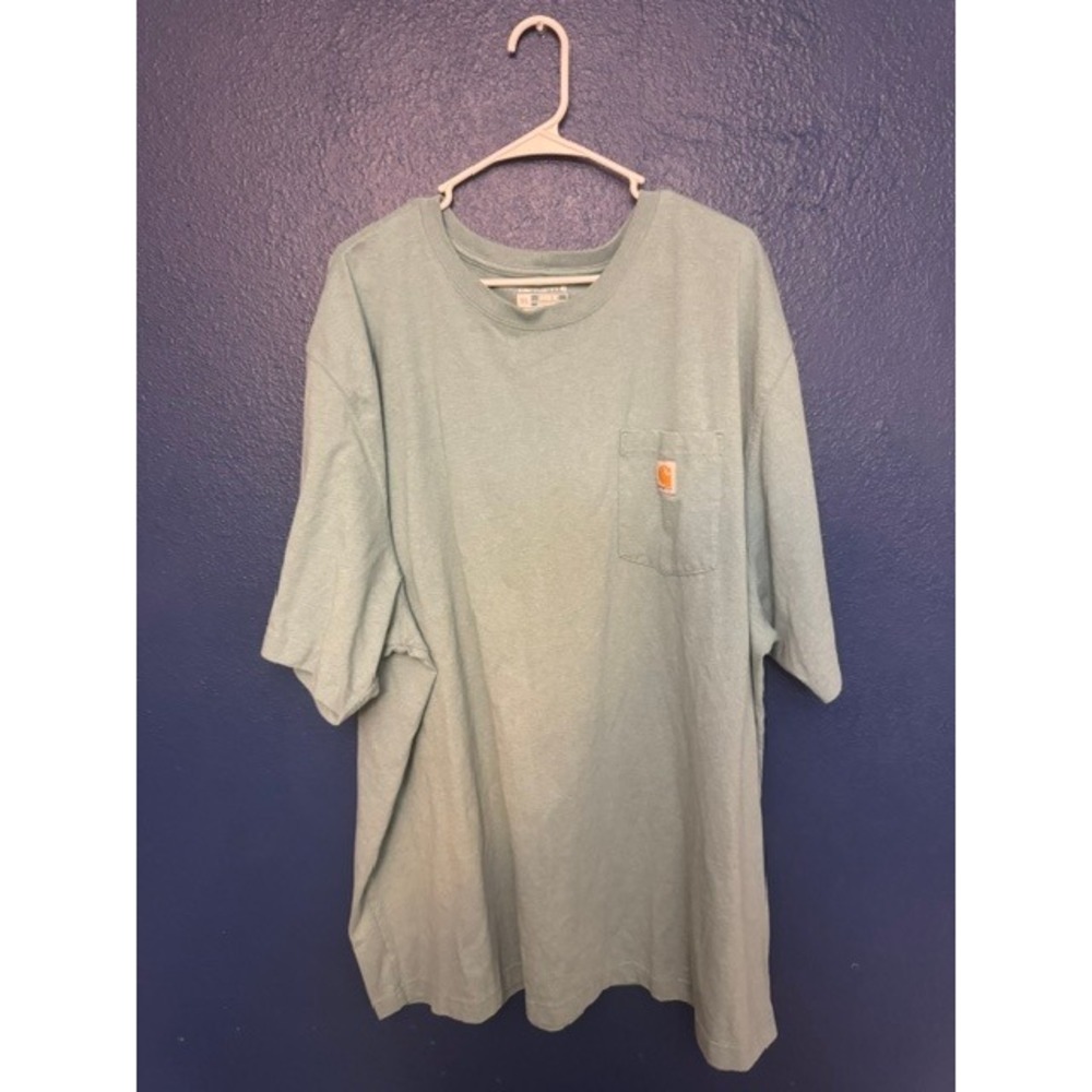 Carhartt Mens 3XL Loose Fit Pocket T-Shirt Sage Green Short Sleeve Workwear Tee